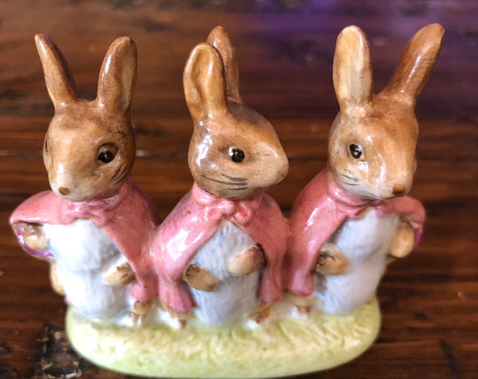 1954 FLOPSY MOPSY and COTTONTAIL 1954 Beatrix Potter Figurine Etsy