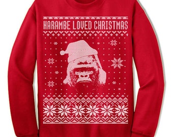 Harambe Loved Christmas Sweatshirt