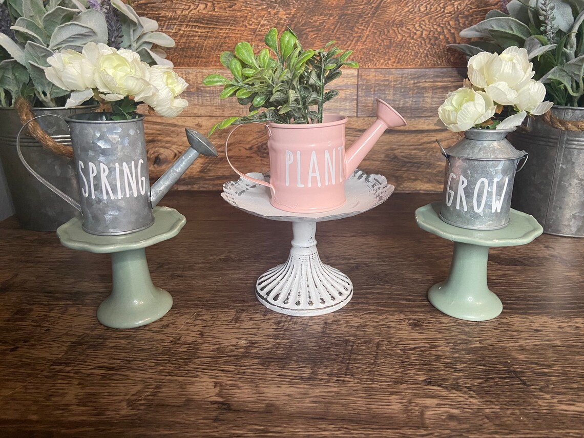 Mini watering can tiered tray decor Rae dunn style spring Etsy