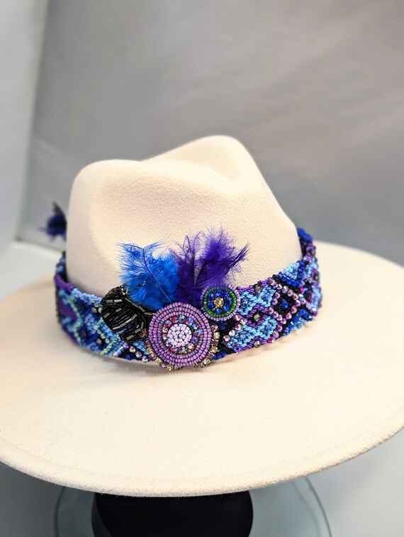 Bandeau/Chapeau Vintage Sud-ouest Fait Main Tressé Avec Perles En Argent Sterling - Occasion