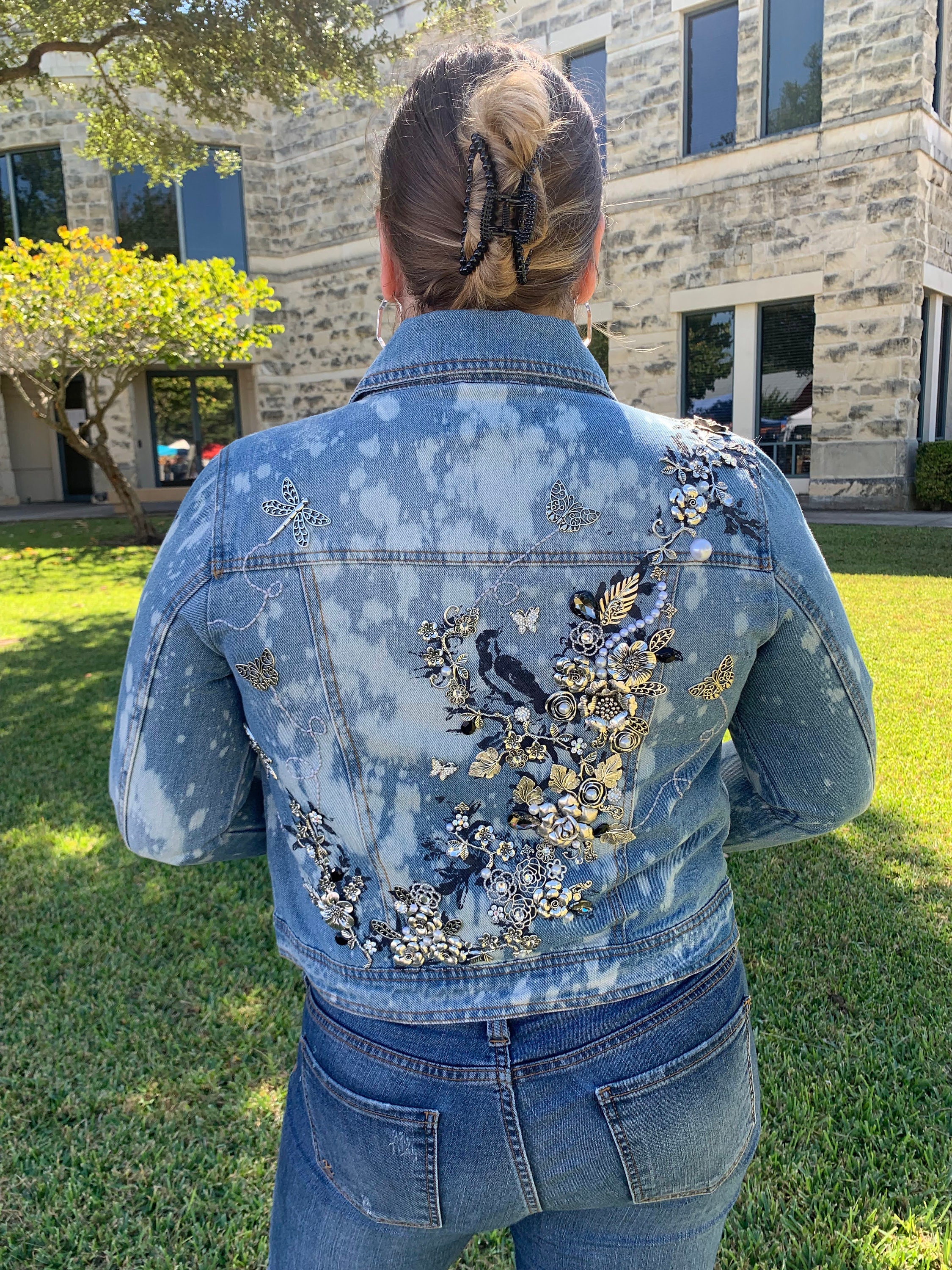 bleached denim jacket