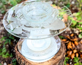 MODERN CRYSTAL Bird Bath, Totem, bird Feeder, Center Piece, Side Table, Decoration, Home Décor, Garden Décor, Fine Arts,