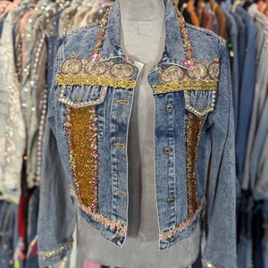 Estilo Versace on Med Blue Denim Jacket. Embellished Denim Jacket ...