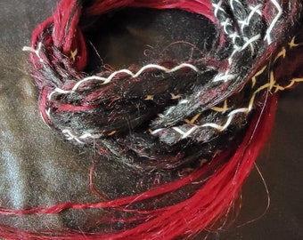 Extensiones de rastas sintéticas con diseño de cereza y chocolate oscuro, juego mixto de 6 DE y 8 SE