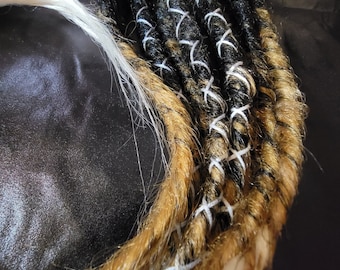 Ojo de tigre, juego de 10, extensiones de rastas sintéticas SE