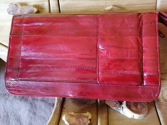 Red eel leather wallet - image 3