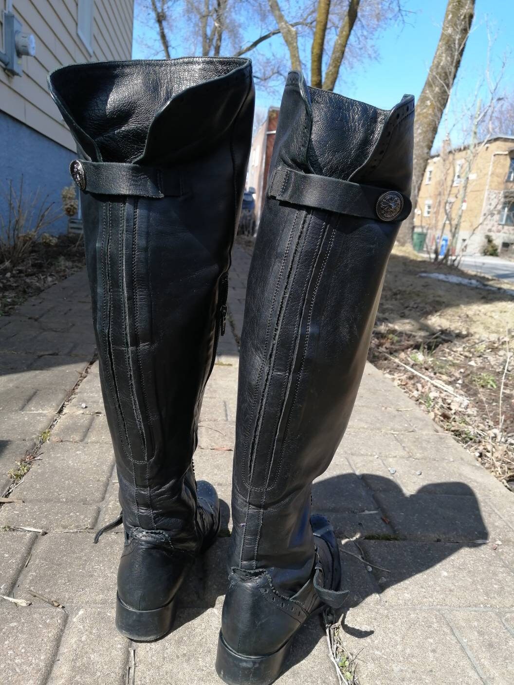 Women's Boots in Black Leather Size 38.5 or 8 Browns - Etsy