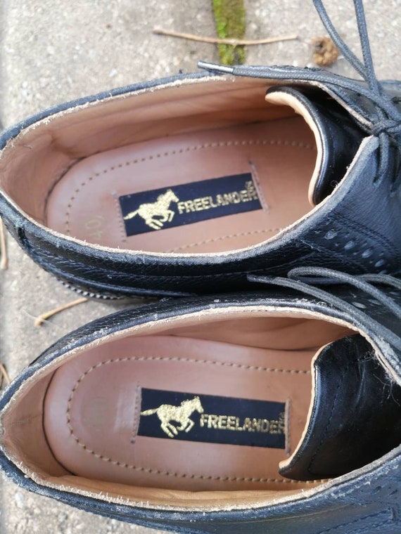 Vintage shoes for women Freelander in black leath… - image 5