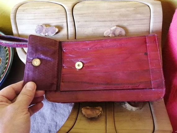 Red eel leather wallet - image 2