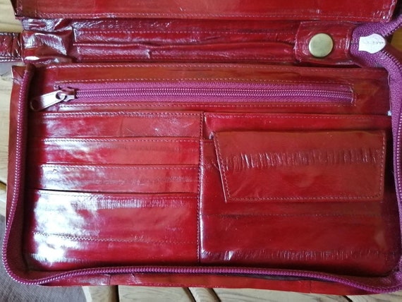 Red eel leather wallet - image 6