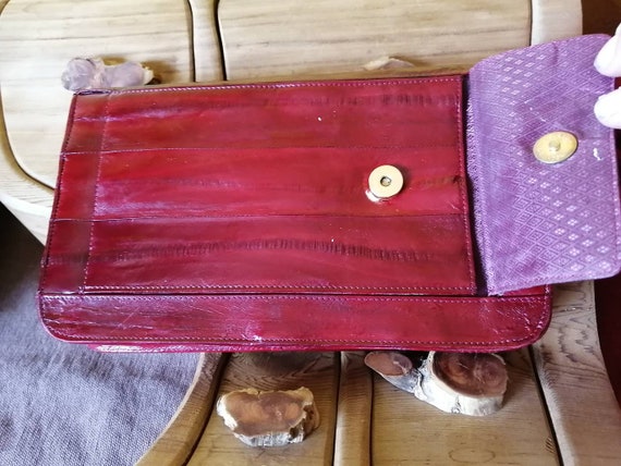 Red eel leather wallet - image 4