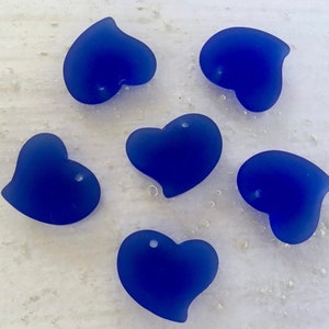 HEART sea glass style PENDANT bead imagen 1