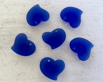 HEART sea glass style PENDANT bead