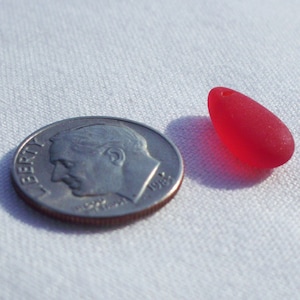 ruby RED sea glass style tear drop beads 14X7mm imagem 4