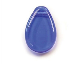 12x18mm Glass Flat Pear Pendant bead