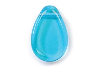 12x18mm Glass Flat Pear Pendant bead