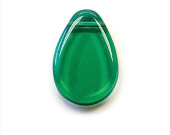 12x18mm Glass Flat Pear Pendant bead