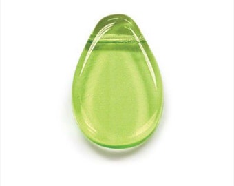 12x18mm Glass Flat Pear Pendant bead