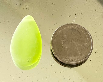 18x30 Matte Glass Flat Pear Pendant, seaglass style, jewelry making supplies, glass beads