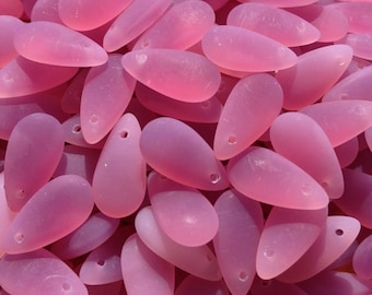 Opal ROSE sea glass style Tear Drop beads