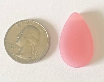 6pc, 18x30 Matte Glass Flat Pear Pendant, seaglass style, jewelry making supplies, glass beads