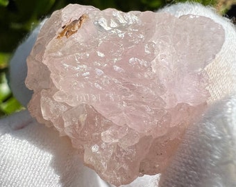 Tabby Elestial Rose Quartz aka Pink Quartz. Old Stock from Brazil. Fully Formed Floater Specimen.