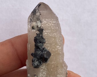 High Quality Inner Mongolia Quartz with A Crazy Elestial Surface. Peach Hedenbergite Quartz. Rare and Exotic Crystal with Rare earth metals.