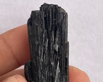 Gemmy Black Tourmaline Cluster Spray. Rockhound Crystal Collector Specimen Black Gemstone. Healing Natural Raw Stone. Aesthetic Crystal.