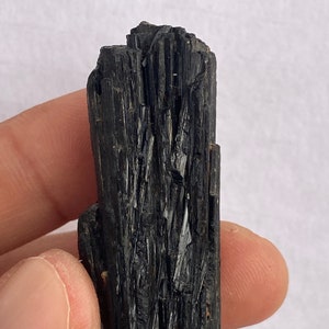 Gemmy Black Tourmaline Cluster Spray. Rockhound Crystal Collector Specimen Black Gemstone. Healing Natural Raw Stone. Aesthetic Crystal.