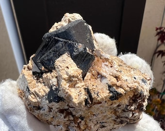 Twin Tabby Raw Black Tourmaline in matrix from the high Atlas Mountains