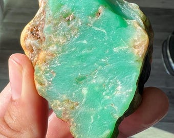 Large Gem Chrysoprase from Queensland Australia, Exotic, Rare, Natural Highest Quality Gem Chrysoprase, phenomenal translucent green color