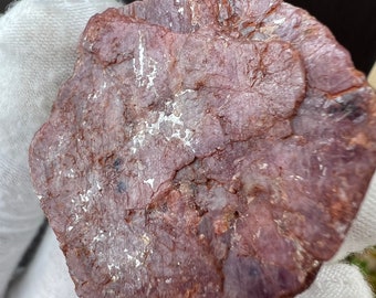 Large Ruby Hexagonal Crystal from Lincoln County, North Carolina. Red and pink raw natural ruby crystal. Collector Specimen. One of a kind.