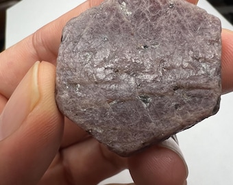 Raw Ruby Crystal with Triangle Record Keepers, Large Raw Red Corundum Gemstone from India