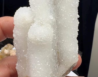Quartz Druzy Stalactite, Raw Natural Gem Collector Specimen with Hearts