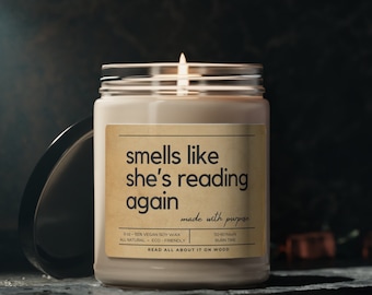 Smells like Reading Funny Candle - Library - Reading Candle - Gift for Friend - Avid Reader - Bookworm Gift - Gift For Her - Book Lover