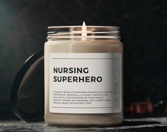 Nursing Superhero Candle,  Nursing School Graduation Gift, New Nurse Gift, Gift for Nursing School Grad, Friend Gift, Gift Daughter