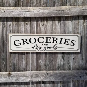 Groceries and Dry Goods Sign: Rustic Farmhouse Pantry Decor