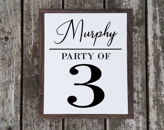 Party of Sign - Family Name Sign - Farmhouse Decor - Personalized Sign - Number Sign - Farmhouse Sign -Family Number Sign - Anniversary Gift