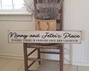 Custom Name Place Sign - Memories Made Together - Grandma and Grandpa - Together our favorite place - Farmhouse Décor - Home Sign - Family