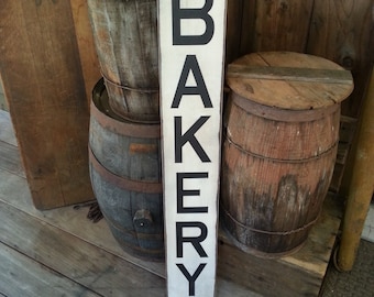 Farmhouse Bakery Sign: Distressed Wood Kitchen Decor (5.5" x 35")