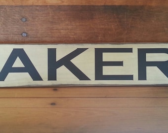 Farmhouse Bakery Sign: Distressed Wood Kitchen Decor (35" x 5.5")