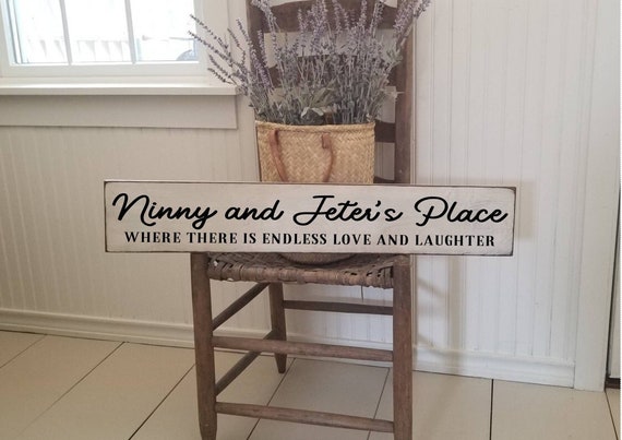 Custom Name Place Sign - Memories Made Together - Grandma and Grandpa - Together our favorite place - Farmhouse Décor - Home Sign - Family