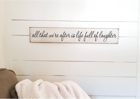 Laughter Wood Sign - Family Sign - Wedding Gift - Gallery Wall Sign - Together is our favorite place to be - Rustic Decor - Farmhouse Decor