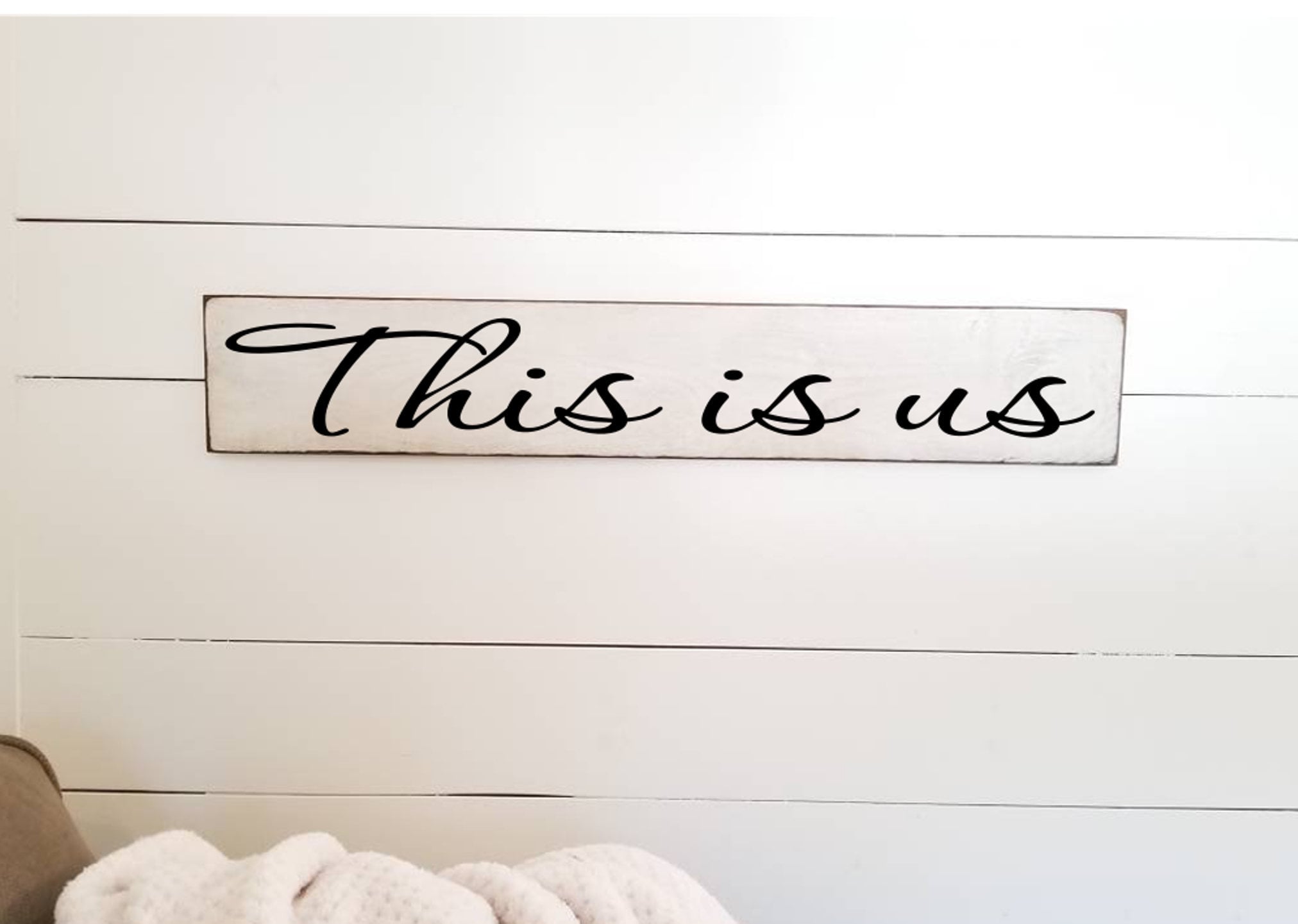 This is Us Wooden Sign - Family Sign - Farmhouse Décor - White Sign ...