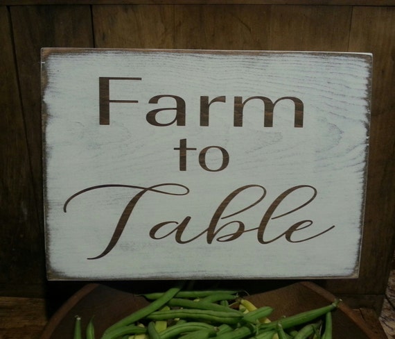 Farmhouse Kitchen Decor, Farm to Table Wooden Sign, Farmhouse Decor, Rustic Decor, Kitchen Decor, White, Shabby Chic, Primitive, Farm Sign