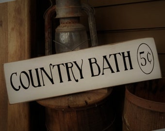 Rustic Farmhouse Bathroom Sign: Distressed Wood Decor