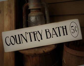 Bathroom Sign -  Farmhouse Decor - Rustic Bathroom Decor - Wooden Sign - Primitive Wooden Sign - Bathroom Wooden Sign - Farmhouse -Bath Sign