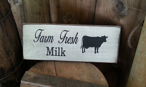 Farm Fresh Milk Sign, Farmhouse Wooden Signs, Primitive Wood Signs, Cow Signs, Farmhouse Décor, Rustic Wood Signs