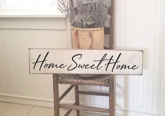 Home Sweet Home Sign, Farmhouse Decor, Primitive Wood Sign, Rustic Decor, Kitchen Sign, House Warming Gift, Welcome Sign, Large Sign