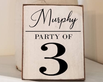 Party of Sign - Family Name Sign - Personalized Sign - Farmhouse Decor - Number Sign - Farmhouse Sign -Family Number Sign - Anniversary Gift